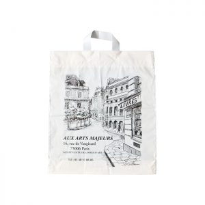 Sac plastique à poignées souples blanc