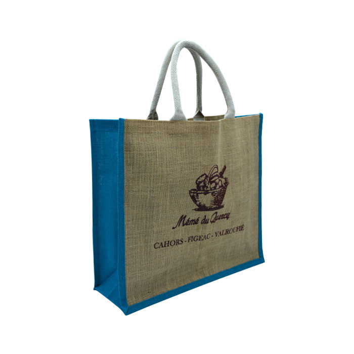 Cabas toile de jute et coton > sac cabas durable en toile de jute et coton  tous commerces tote bag personnalisable